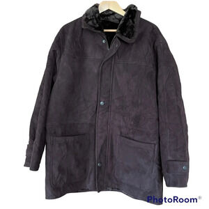 Weatherproof Coat Faux Suede and Faux Fur Brown Size Large